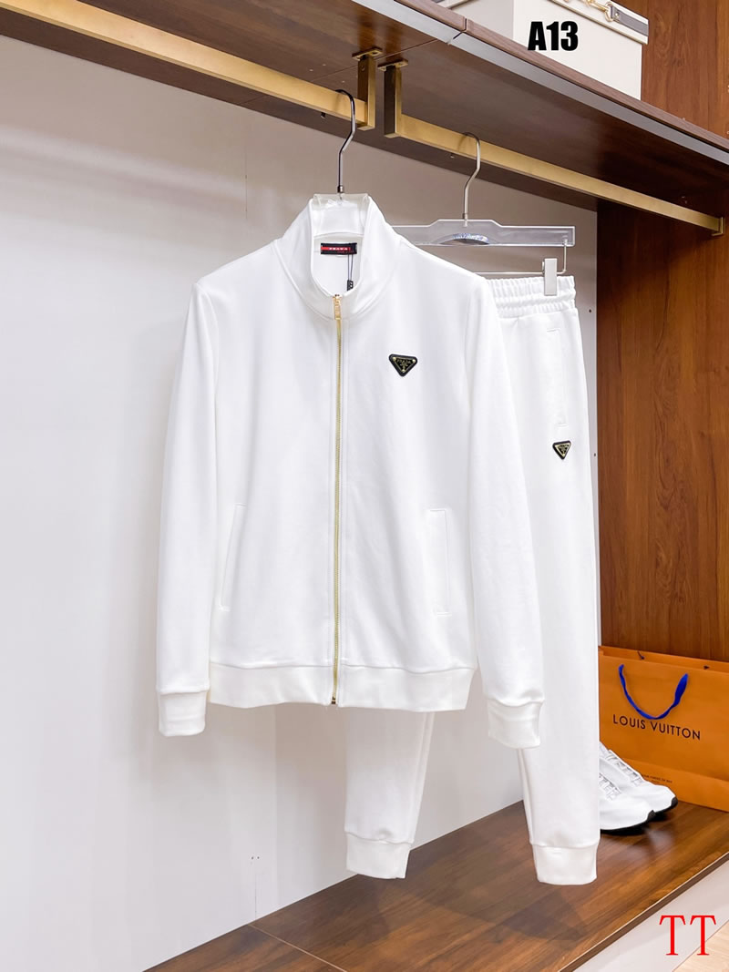 Best Quality Knock Off Prada Men White Sportswear