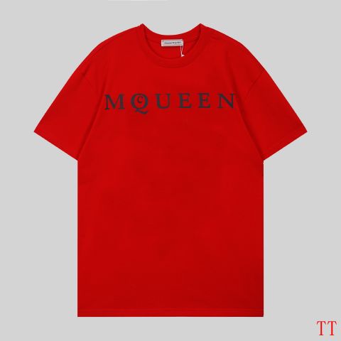 Casual Replica Alexander McQueen T-shirts in Red For Men