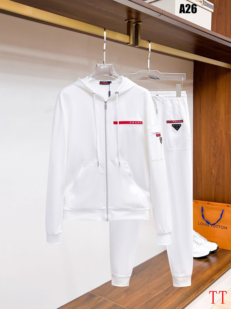 High Quality Replica Prada White Sportswear for Men