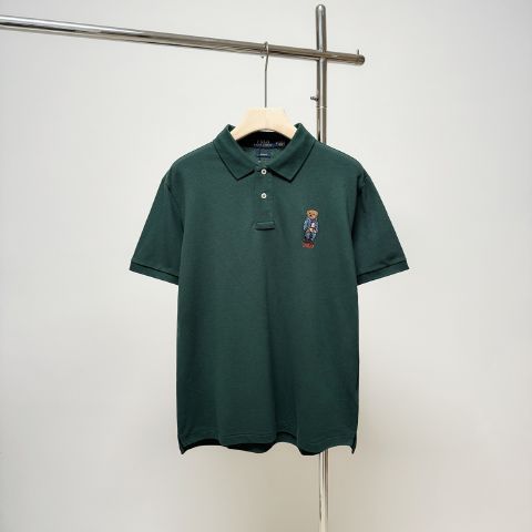 Lapel Fake Ralph Lauren POLO Green T-Shirt for Men