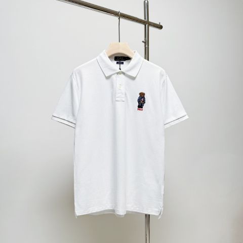 Lapel Fake Ralph Lauren POLO White T-Shirt for Men