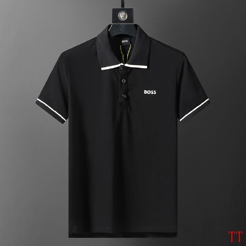 Lapel Replica Men Boss Black T-Shirt