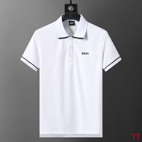 Lapel Replica Men Boss White T-Shirt