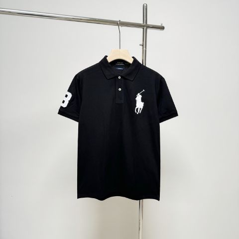 Lapel Replica Men Ralph Lauren POLO Black T-Shirt