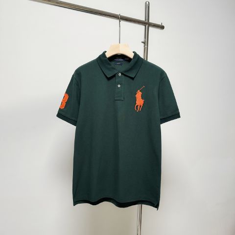 Lapel Replica Men Ralph Lauren POLO Green T-Shirt