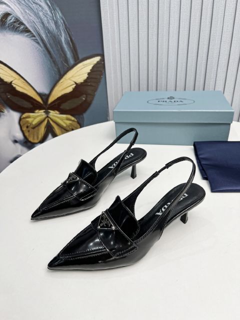 New Model Best Quality Prada Women Knock Off Sandal Black