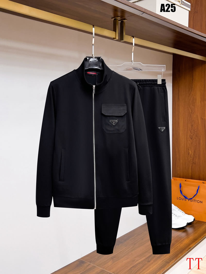 Replica Prada Men Black Sportswear