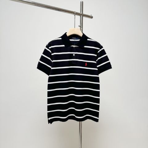 Stripe Replica Ralph Lauren POLO Black T-Shirt for Men