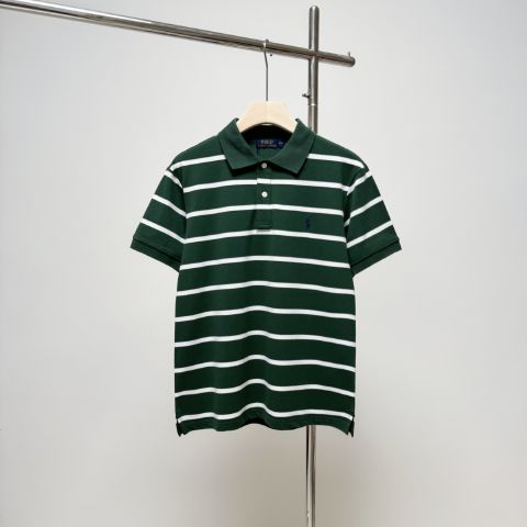 Stripe Replica Men Ralph Lauren POLO Green T-Shirt