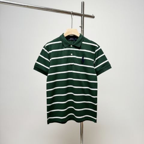 Stripe with Black Horse Fake Men Ralph Lauren POLO T-Shirt