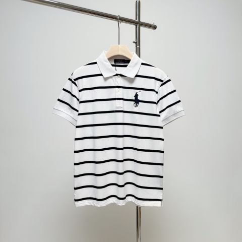 Stripe with Black Horse Fake Men Ralph Lauren POLO T-Shirt 