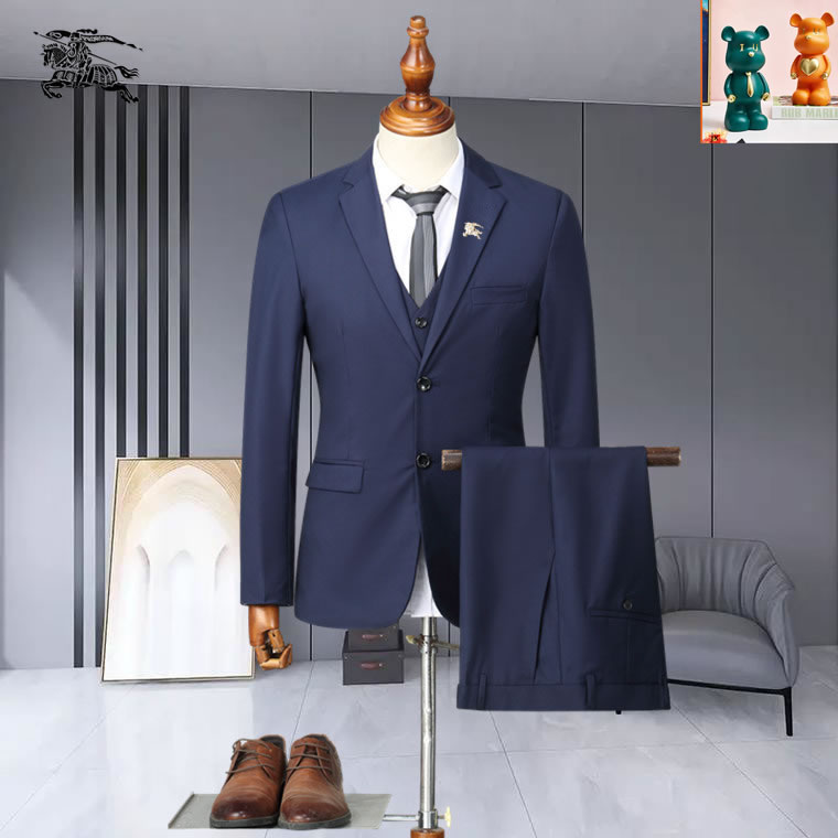 Three-piece suit Knock Off Burberry Men Suit Blue