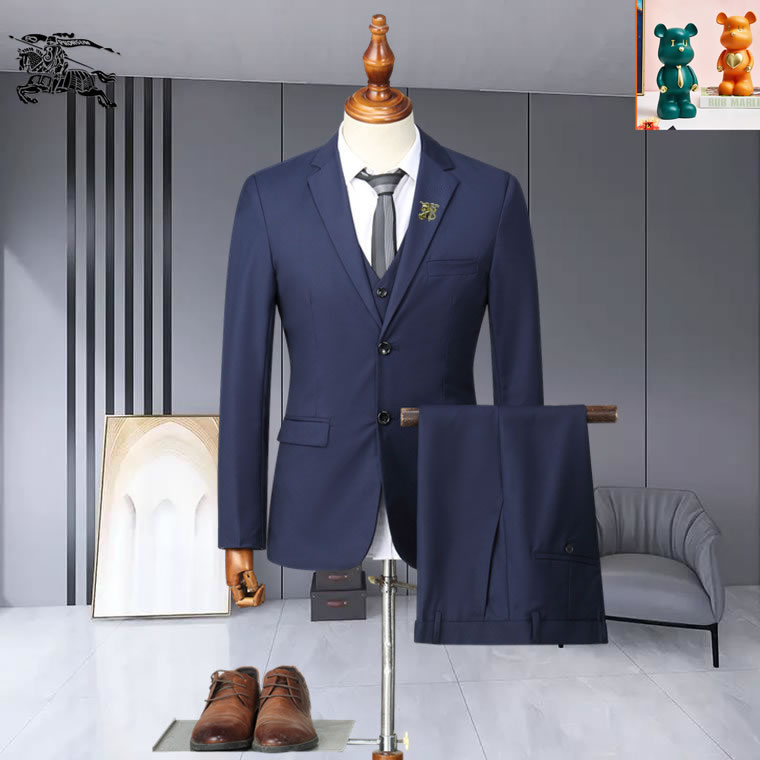 Three-piece suit Replica Burberry Suit Blue For Men