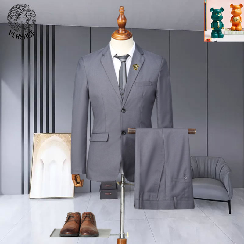 Three-piece suit Replica VERSACE Suit Grey for Men