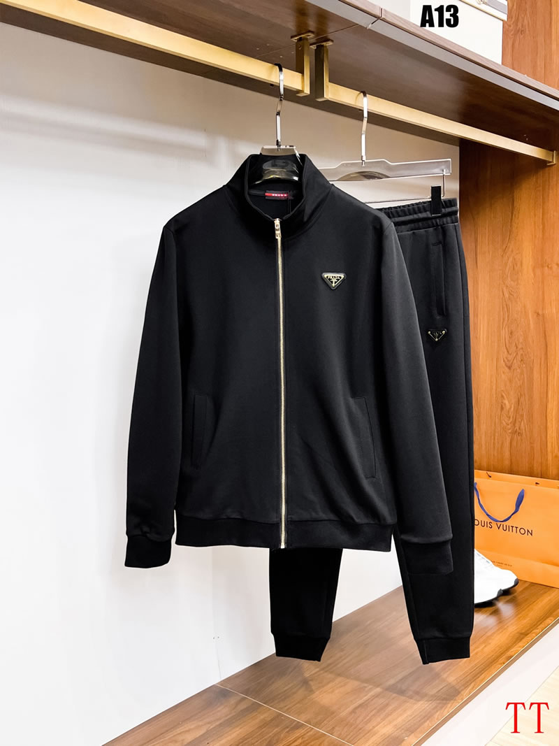 Top Quality Knock Off Prada Men Black Sportswear