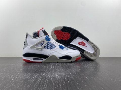 Top Quality Mid Upper Fake men Jordan 4 Sneakers White